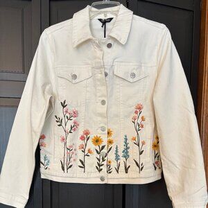 Driftwood Jeans Sunny Garden White Denim Jacket